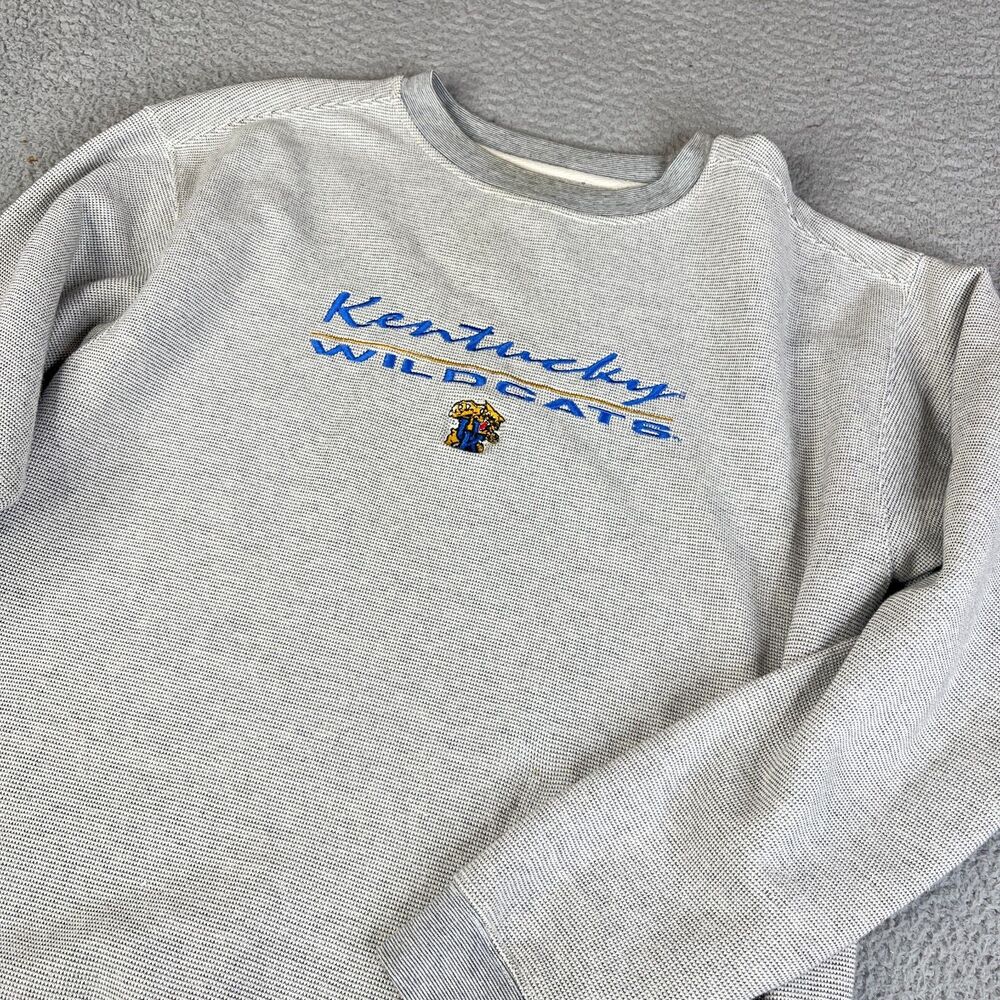 KENTUCKY WILDCATS Sweatshirt Men L Gray NCAA College University Embroidered Logo